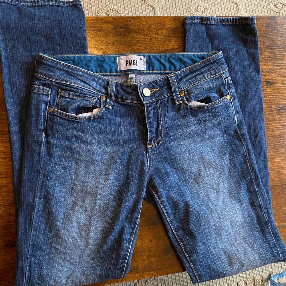 Paige Jeans Kelsi Straight Leg — Classic Blue Denim, Size 25, 28.5” Inseam